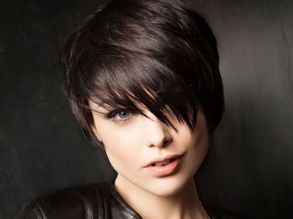Sleek and elegant brunette very short hair color ideas for a classic appeal