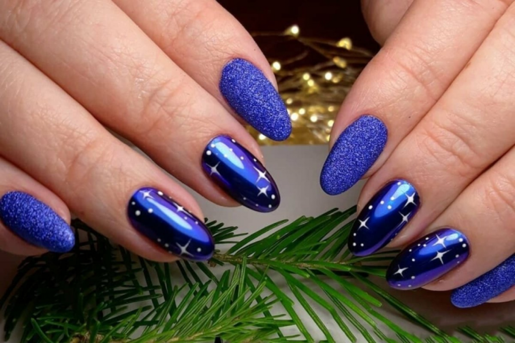 Chic nail designs for 2024 winter featuring seasonal colors and intricate details
